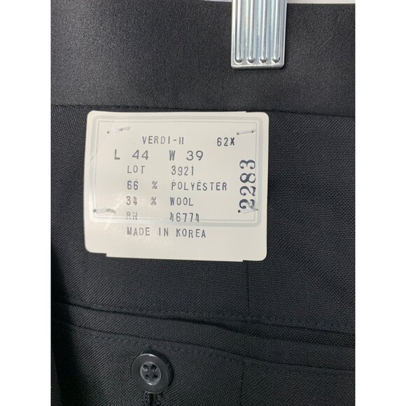 Bellagio Mens Black Tuxedo Suit 2-Piece 44L / 39W Wool Blend Wedding Prom 8077 - Picture 2 of 14